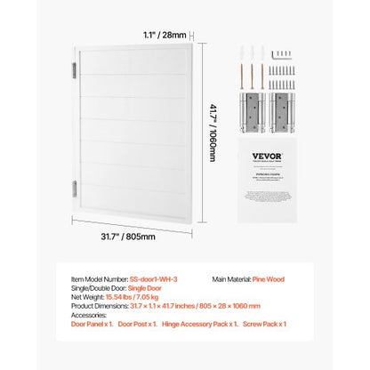 Pendeltüren für Café 81,3x106,7 cm Kiefer weiß mit Scharnieren und Beschlägen | EU