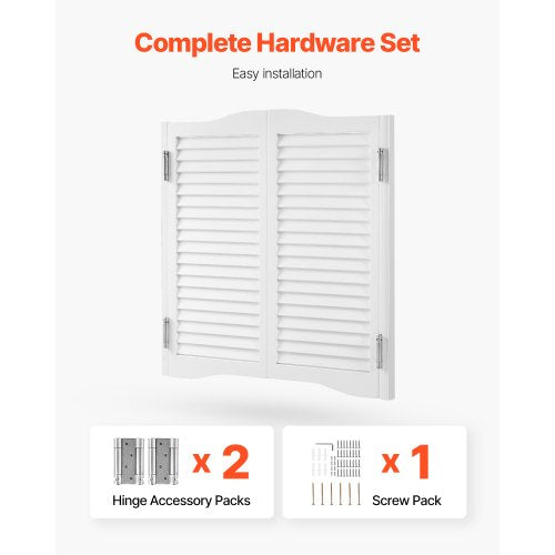 Svängdörrar för café 81,3x91,4 cm furu vit med gångjärn och beslag |  EU