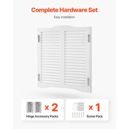 Svängdörrar för café 81,3x91,4 cm furu vit med gångjärn och beslag |  EU