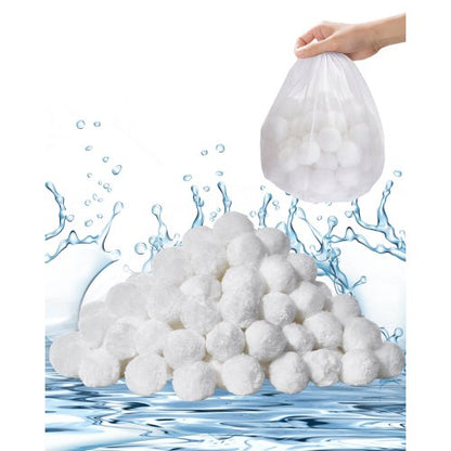Pool Filter Balls for Sand Filter, 1.5 lbs, Filter Balls Replace Pool Filter Sand, Reusable Polyester Fiber Filter Media Balls with Wash Bag, for Swimming Pool Above Ground Pool Aquarium Tank
