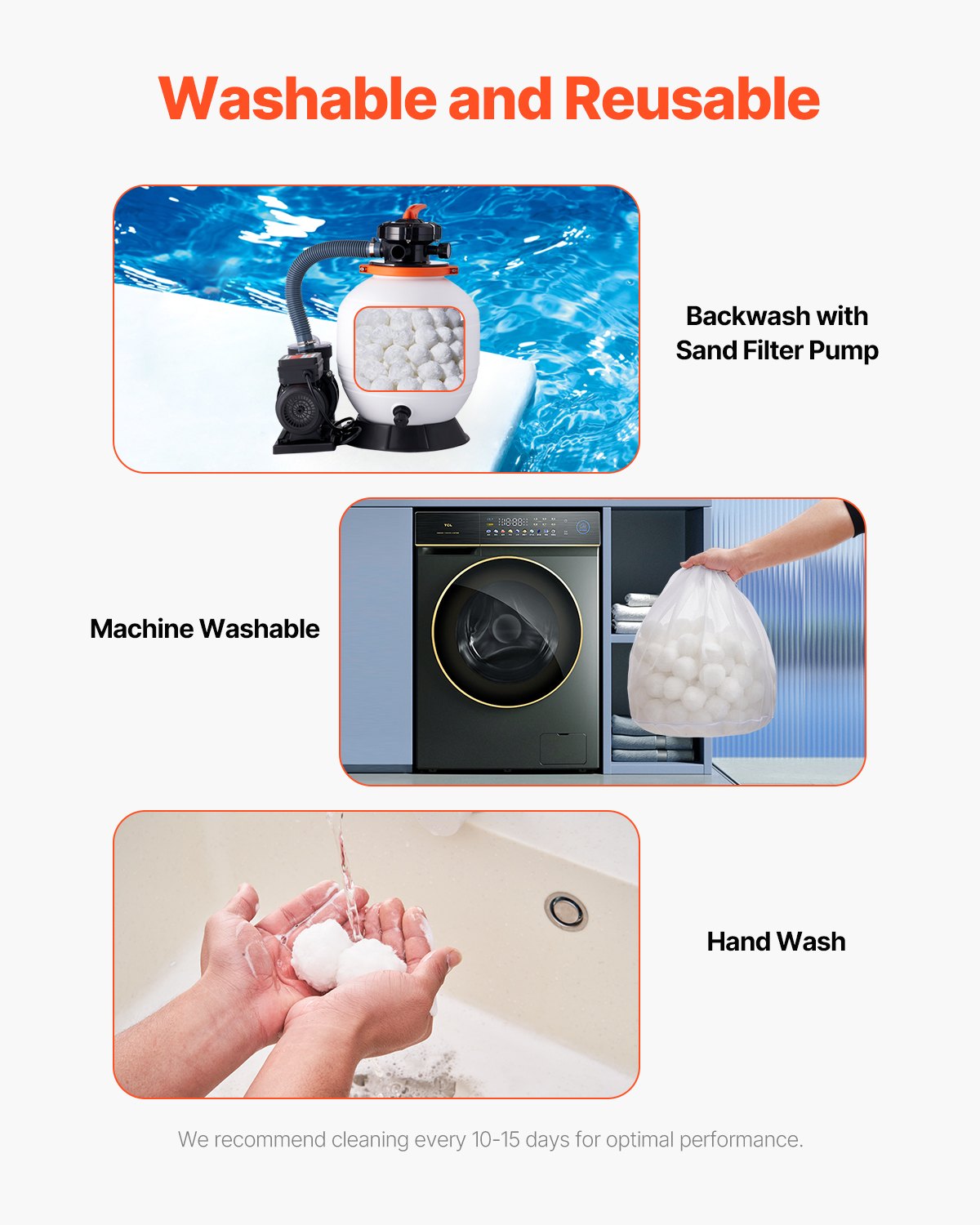 Pool Filter Balls for Sand Filter, 1.5 lbs, Filter Balls Replace Pool Filter Sand, Reusable Polyester Fiber Filter Media Balls with Wash Bag, for Swimming Pool Above Ground Pool Aquarium Tank