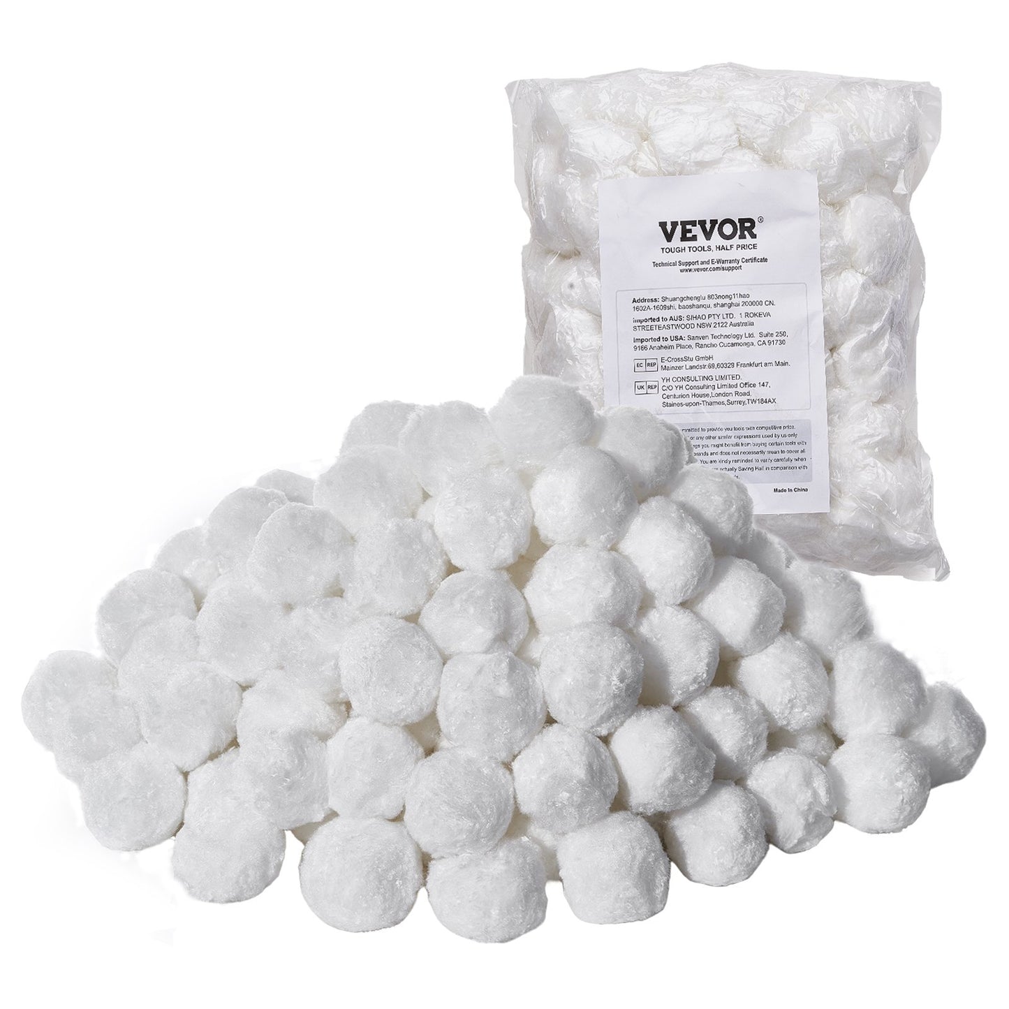 Pool Filter Balls for Sand Filter, 1.5 lbs, Filter Balls Replace Pool Filter Sand, Reusable Polyester Fiber Filter Media Balls with Wash Bag, for Swimming Pool Above Ground Pool Aquarium Tank
