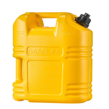 Fuel Container, 5 Gallon, Gas Tank with Spout & Clear Scale, 15 L/min Max Flow Rate, Secure & Leak-proof, Portable Flat Fluid Container for Most Cars Motorcycle SUV ATV UTV, Yellow, 1 Pack