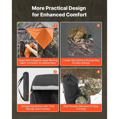 Tragbarer Jagdvorhang transparenter Bodenvorhang für Hirsche, Tragetasche für 2-3 Personen | EU