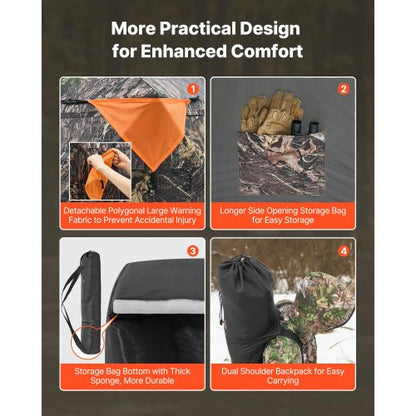 Tragbarer Jagdvorhang transparenter Bodenvorhang für Hirsche, Tragetasche für 2-3 Personen | EU