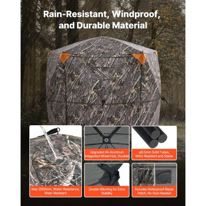 Tragbarer Jagdvorhang transparenter Bodenvorhang für Hirsche, Tragetasche für 6-7 Personen | EU