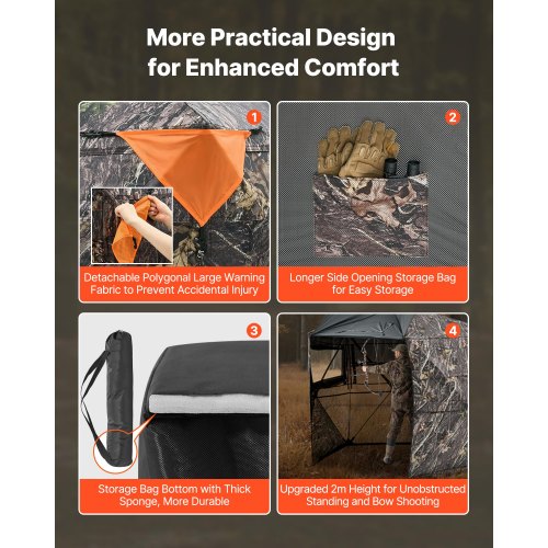 Tragbarer Jagdvorhang transparenter Bodenvorhang für Hirsche, Tragetasche für 6-7 Personen | EU