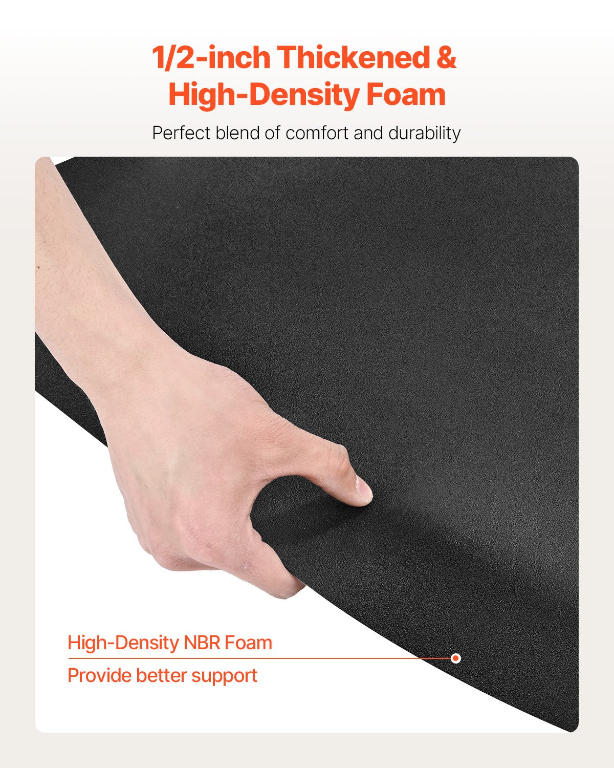 Salon Mat for Hair Stylist, 3 x 4 FT Semi-circle Salon Chair Mat, 1/2-inch Thickened Anti Fatigue Barber Shop Floor Mat with Round Cut Out, Easy-to-Clean PVC Surface & Anti-Trip Beveled Edges