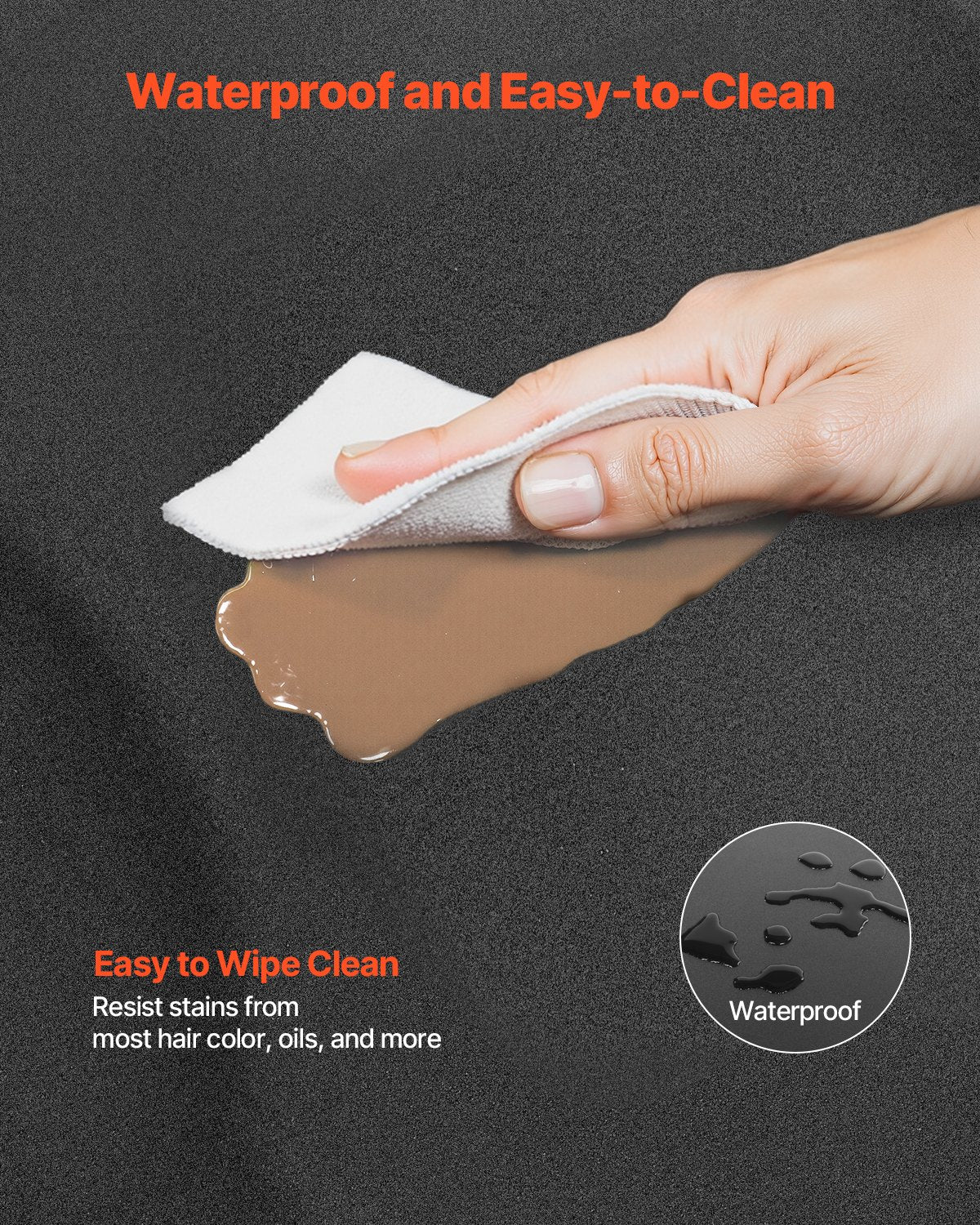 Salon Mat for Hair Stylist, 3 x 4 FT Semi-circle Salon Chair Mat, 1/2-inch Thickened Anti Fatigue Barber Shop Floor Mat with Round Cut Out, Easy-to-Clean PVC Surface & Anti-Trip Beveled Edges