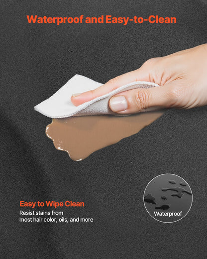 Salon Mat for Hair Stylist, 3 x 4 FT Semi-circle Salon Chair Mat, 1/2-inch Thickened Anti Fatigue Barber Shop Floor Mat with Round Cut Out, Easy-to-Clean PVC Surface & Anti-Trip Beveled Edges
