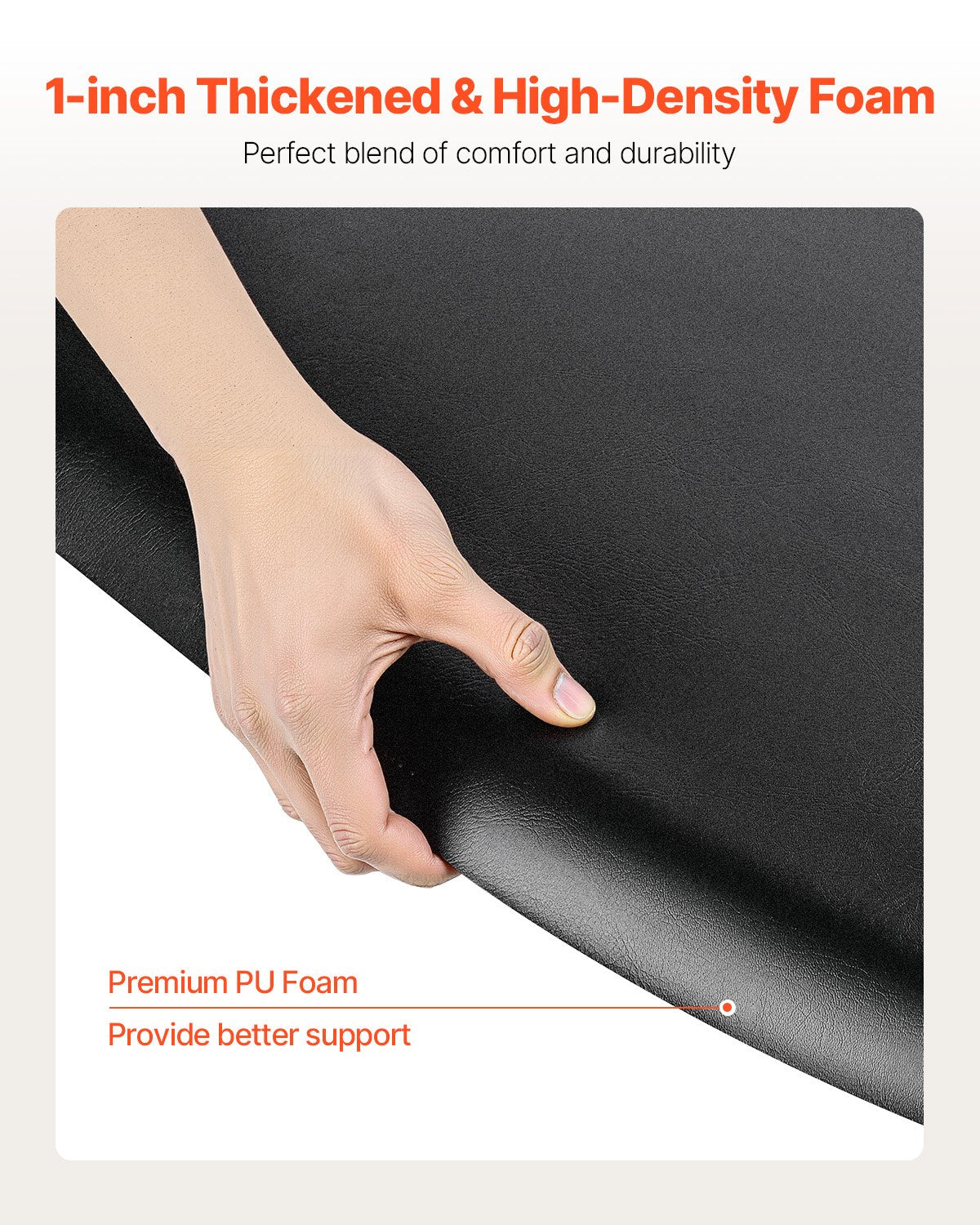 Salon Mat for Hair Stylist, 3 x 4 FT Semi-circle Salon Chair Mat, 1-inch Thickened Anti Fatigue Barber Shop Floor Mat with Round Cut Out, Easy-to-Clean PVC Surface & Anti-Trip Beveled Edges