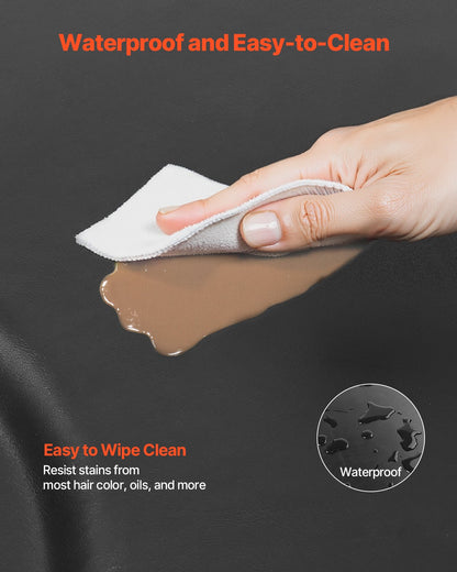 Salon Mat for Hair Stylist, 3 x 4 FT Semi-circle Salon Chair Mat, 1-inch Thickened Anti Fatigue Barber Shop Floor Mat with Round Cut Out, Easy-to-Clean PVC Surface & Anti-Trip Beveled Edges