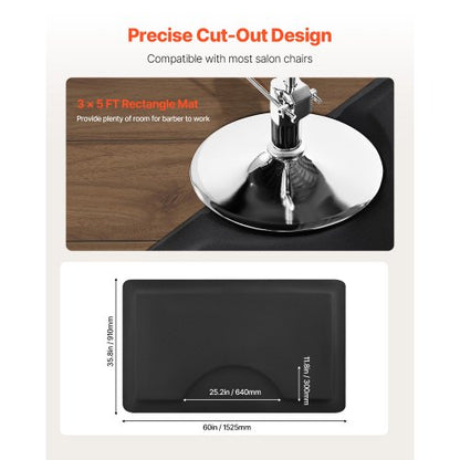 Salongsmatta för hårstylist 1525 x 910 mm Rektangulär salongsmatta 13 mm tjock |  EU