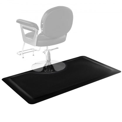 Salon Mat for Hair Stylist, 3 x 5 FT Rectangle Salon Chair Mat Anti Fatigue, 1/2" Thickened PVC + NBR Barber Shop Floor Mat with Round Cut Out, Anti-Trip Beveled Edges & Non-slip Bottom