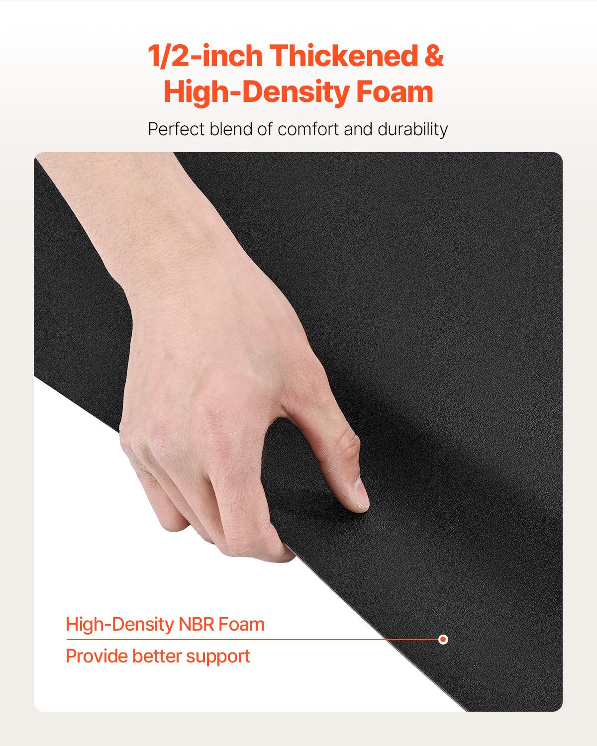 Salon Mat for Hair Stylist, 3 x 5 FT Rectangle Salon Chair Mat Anti Fatigue, 1/2" Thickened PVC + NBR Barber Shop Floor Mat with Round Cut Out, Anti-Trip Beveled Edges & Non-slip Bottom