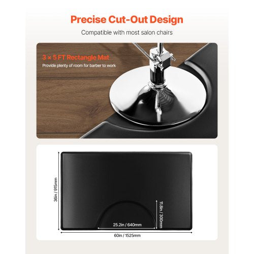 Salongsmatta för hårstylist 1525 x 915 mm Rektangulär salongsmatta 23 mm tjock |  EU