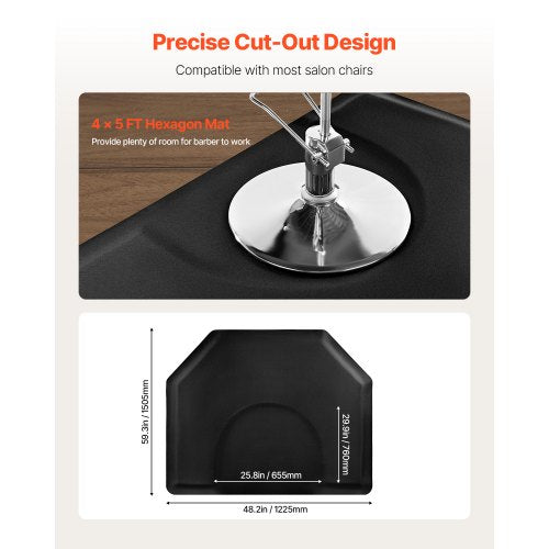 Salongsmatta för hårstylist 1225 x 1505 mm Hexagonig salongsmatta 13 mm tjock |  EU