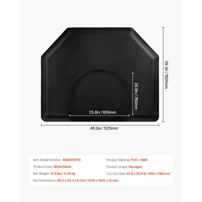 Salongsmatta för hårstylist 1225 x 1505 mm Hexagonig salongsmatta 13 mm tjock |  EU