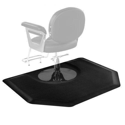 Salon Mat for Hair Stylist, 4 x 5 FT Hexagon Salon Chair Mat Anti Fatigue, 1/2-inch Thickened Barber Shop Floor Mat with Round Cut Out, Easy-to-Clean PVC Surface & Anti-Trip Beveled Edges