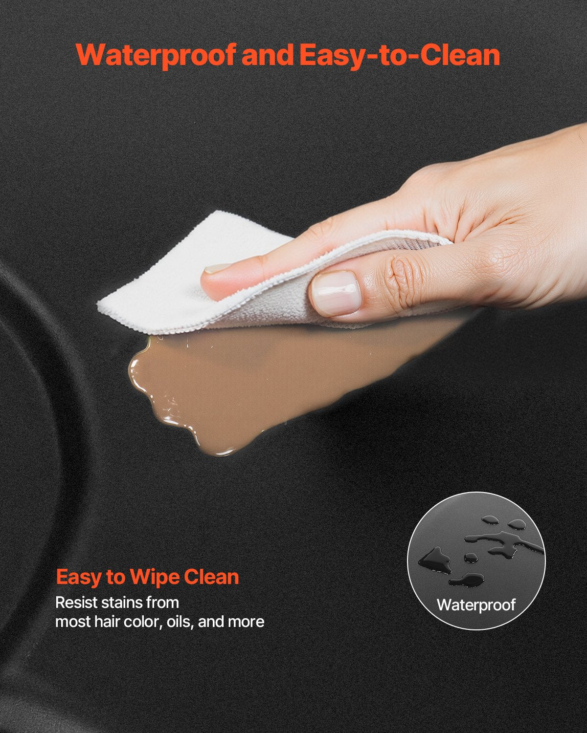 Salon Mat for Hair Stylist, 4 x 5 FT Hexagon Salon Chair Mat Anti Fatigue, 1/2-inch Thickened Barber Shop Floor Mat with Round Cut Out, Easy-to-Clean PVC Surface & Anti-Trip Beveled Edges