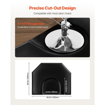 Salongsmatta för hårstylist 1225 x 1505 mm Hexagonig salongsmatta 25 mm tjock |  EU