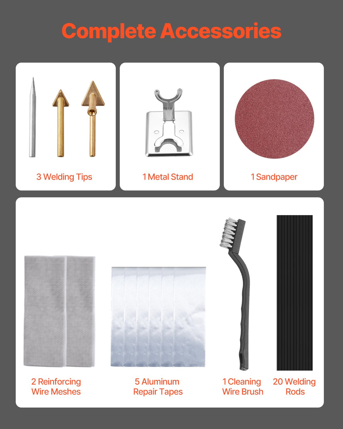 Kunststoffschweißset 60W/100W Kunststoffschweißset mit 3 Spitzen und 20 Stäben