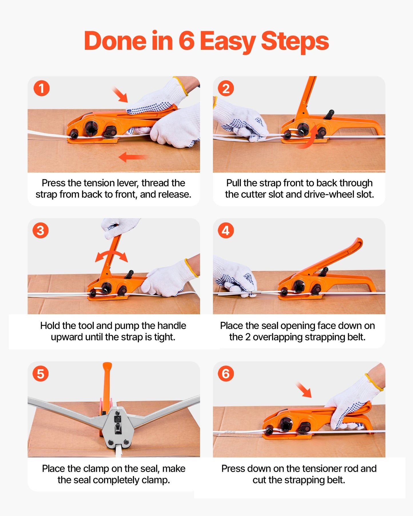 Banding Strapping Kit, Heavy Duty Banding Sealer Tool with 3200 ft Length PP Band, 1000 Metal Seals, 50 Corner Protectors, Plastic Pallet Packaging Strapping Kit for Warehouse/Shipping/Moving