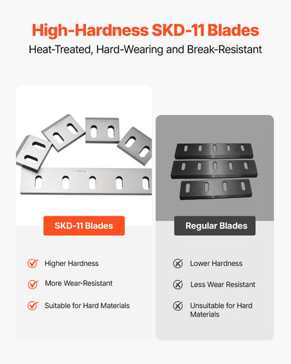 Shredder Blades, Alloy Steel Shredder Machine Blade Kit with 12 Rotating and 2 Fixed Blades, High-Hardness SKD-11 Blade, Compatible with Model 400 Plastic Grinder, for ABS, PP, PVC & Nylon