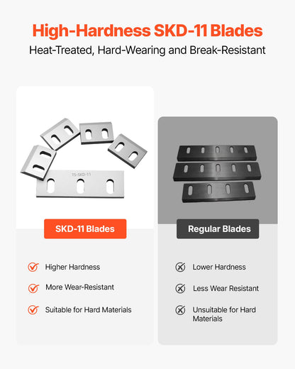Shredder Blades, Alloy Steel Shredder Machine Blade Kit with 6 Rotating and 2 Fixed Blades, High-Hardness SKD-11 Blade, Compatible with Model 250 Plastic Grinder, for ABS, PP, PVC & Nylon