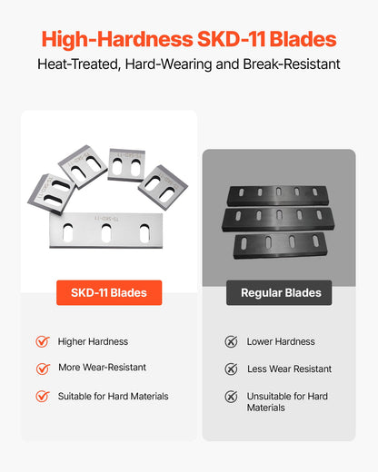Shredder Blades, Alloy Steel Shredder Machine Blade Kit with 9 Rotating and 2 Fixed Blades, High-Hardness SKD-11 Blade, Compatible with Model 180 Plastic Grinder, for ABS, PP, PVC & Nylon