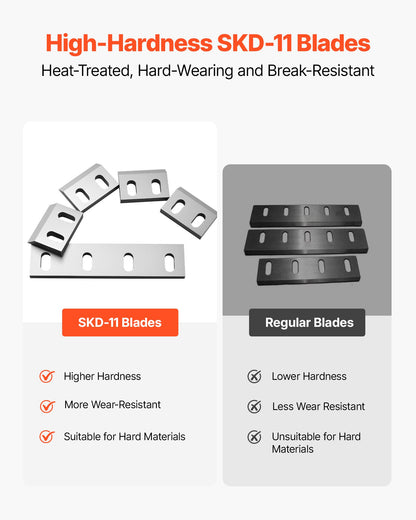 Shredder Blades, Alloy Steel Shredder Machine Blade Kit with 9 Rotating and 2 Fixed Blades, High-Hardness SKD-11 Blade, Compatible with Model 300 Plastic Grinder, for ABS, PP, PVC & Nylon