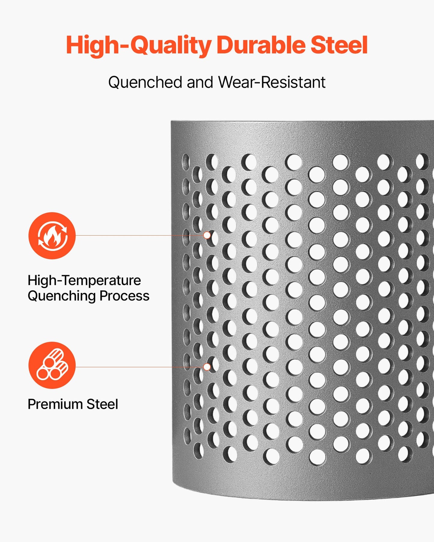 Screen Mesh for Plastic Shredder, High-Quality Steel Durable Mesh, 0.315 in/8 mm High-Precision Aperture Screen, Compatible with Model 180 Plastic Grinder, Suitable for Small Particle Recycling