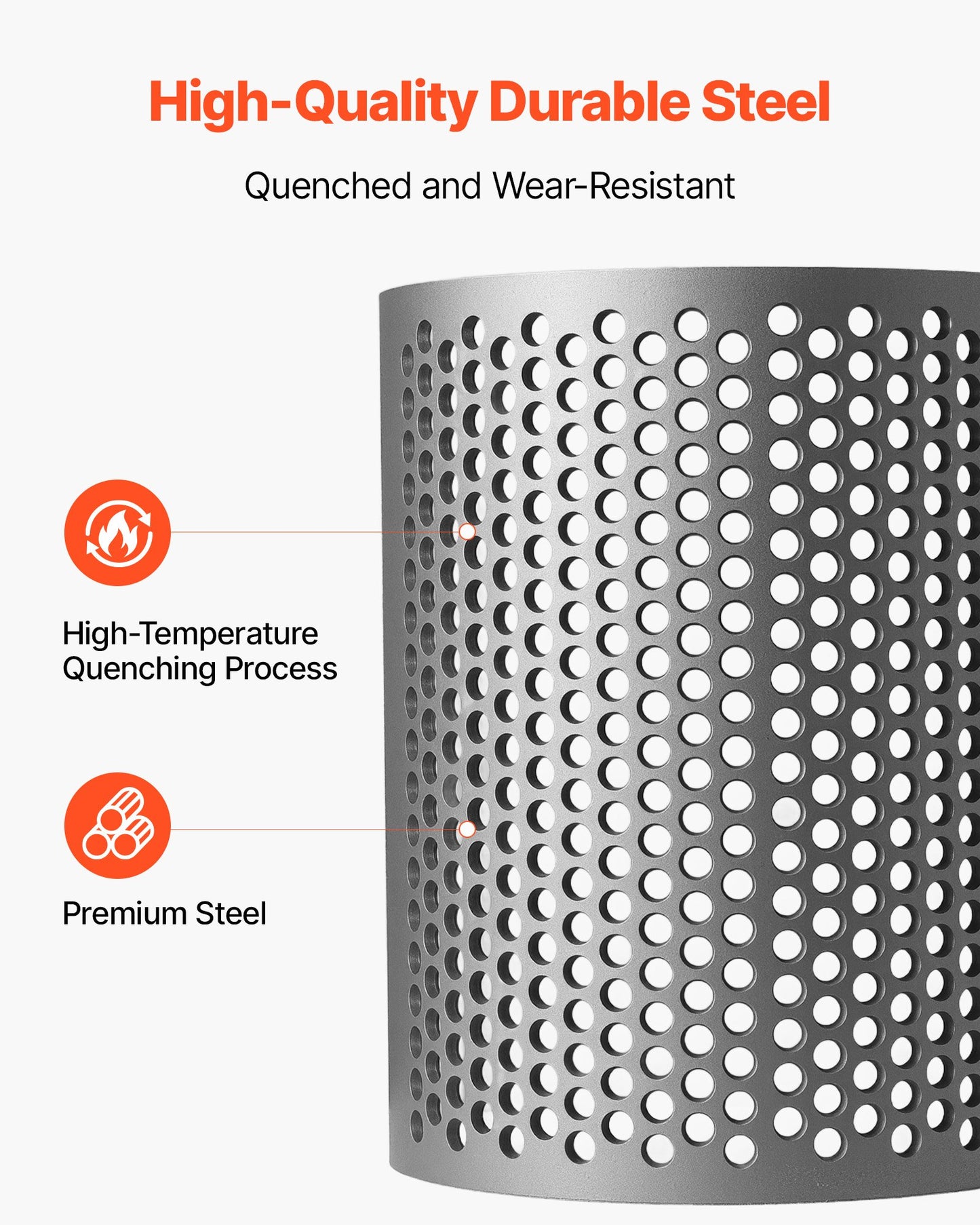 Screen Mesh for Plastic Shredder, High-Quality Steel Durable Mesh, 0.39 in/10 mm High-Precision Aperture Screen, Compatible with Model 300 Plastic Grinder, Suitable for Medium Particle Recycling