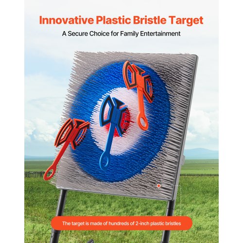 Axtwurfspiel Kunststoffbürste Zielscheibe 8 Wurfäxte Set Stahlrahmen | EU