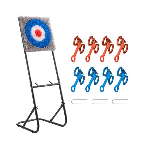 Axe Throwing Game Plastic Brush Target 8 Throwing Axes Set Steel Frame | EU