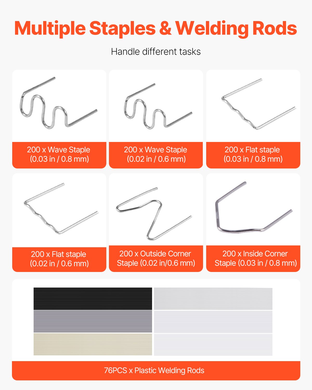 Plastic Welding Kit, 220W Plastic Welder Gun with 1200PCS Hot Staples & 76PCS Welding Rods, Professional Hot Staple Welding Gun with LED Light, Carrying Case for Kayak, Toys, Car Bumper Repair