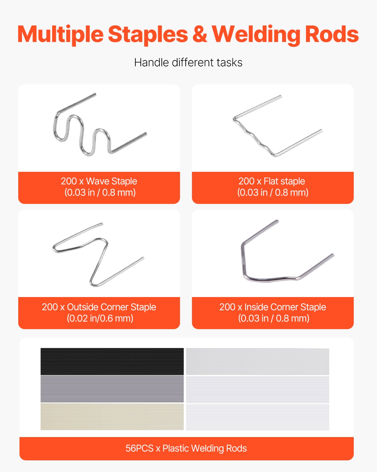 Kunststoffschweißgerät, 220 W, Kunststoffschweißpistolen-Set mit 800 Klammern und 56 Stäben