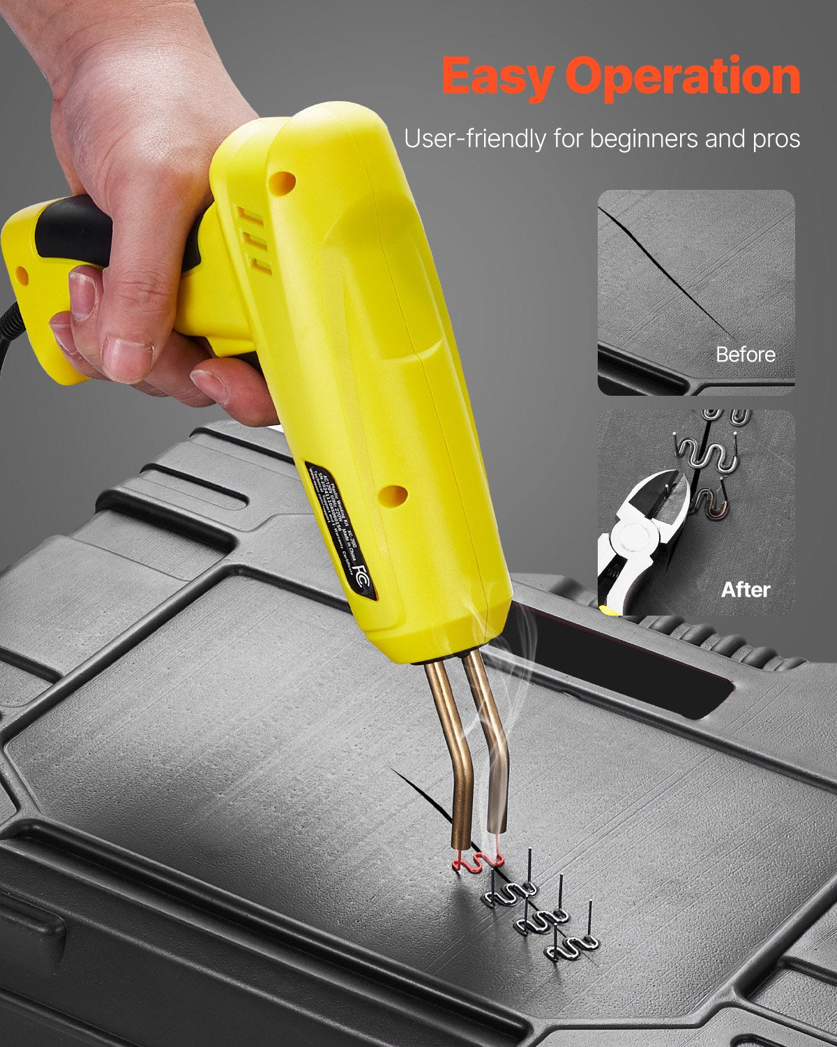 Kunststoffschweißgerät, 220 W, Kunststoffschweißpistolen-Set mit 800 Klammern und 56 Stäben