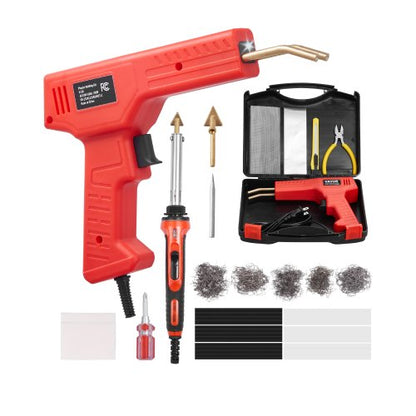 Plastic Welder Kit Deluxe, 100W Plastic Welding Gun + 60 W/100W Soldering Iron, Professional Plastic Repair Welding Tool with 1000PCS Hot Staples & 60 Rods for Car Bumper Kayak Electronics Toys