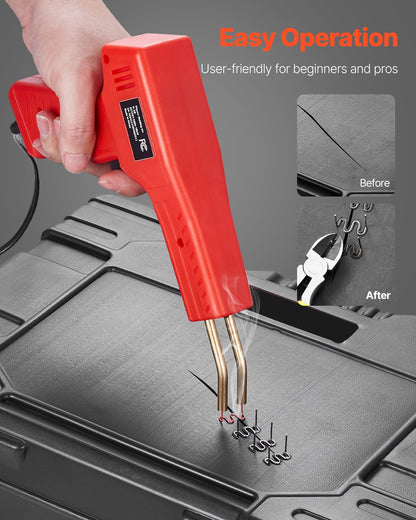 Plastic Welder Kit Deluxe, 100W Plastic Welding Gun + 60 W/100W Soldering Iron, Professional Plastic Repair Welding Tool with 1000PCS Hot Staples & 60 Rods for Car Bumper Kayak Electronics Toys