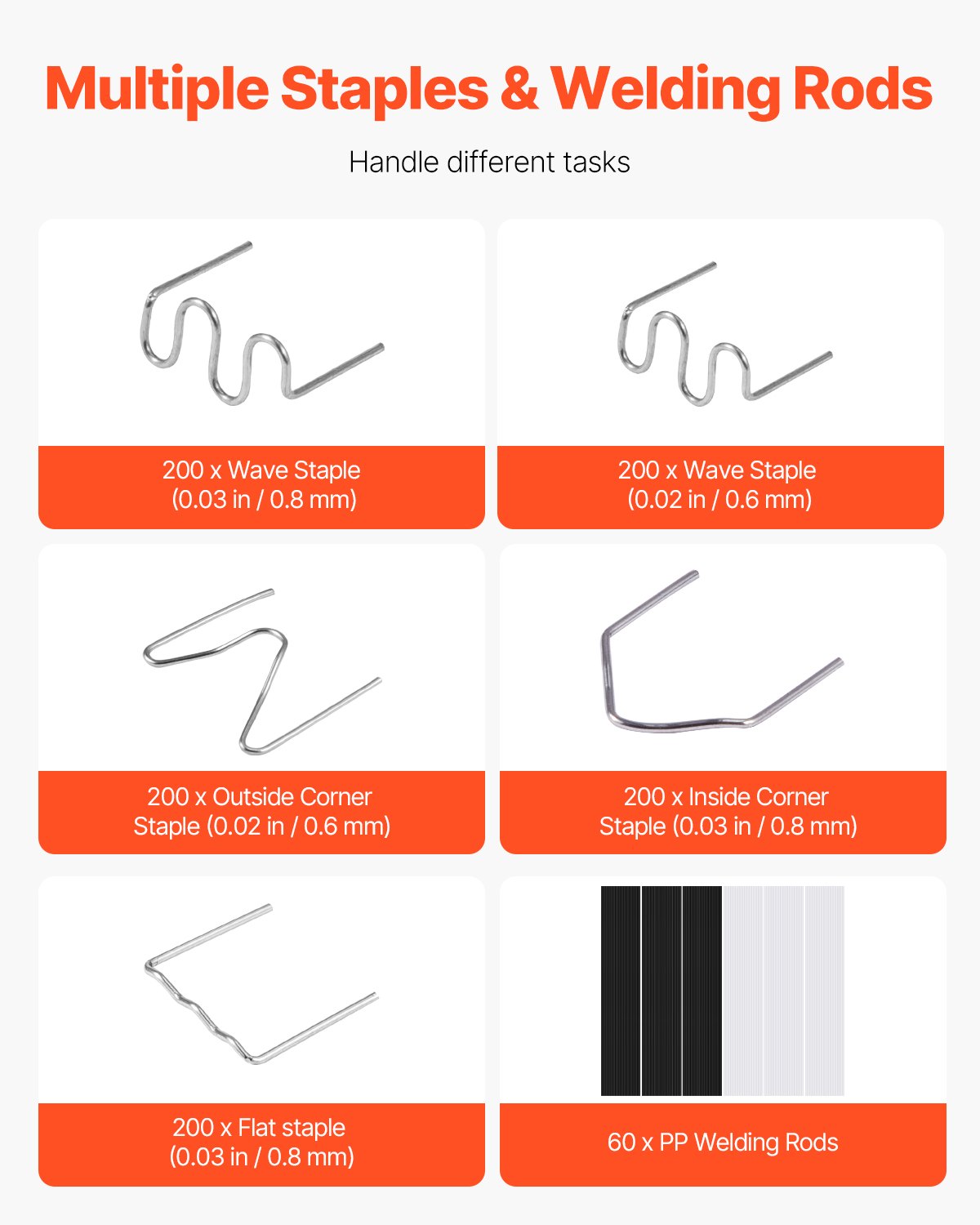 Kunststoffschweißset, 100 W Kunststoffschweißpistole und -kolben, 1000 Klammern und 60 Stäbe