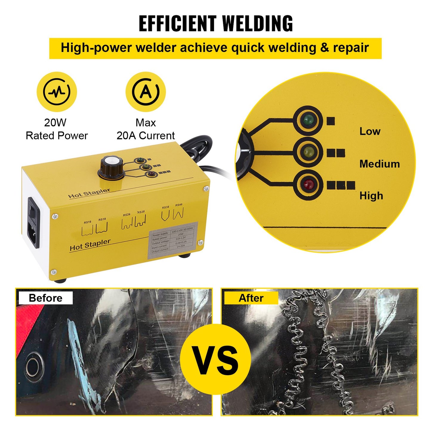 220V plastsvetsmaskin varmhäftpistol varmhäftare varmhäftare plastreparationssats plastsvetsmaskin 600 häftklamrar 3 värmeinställningar