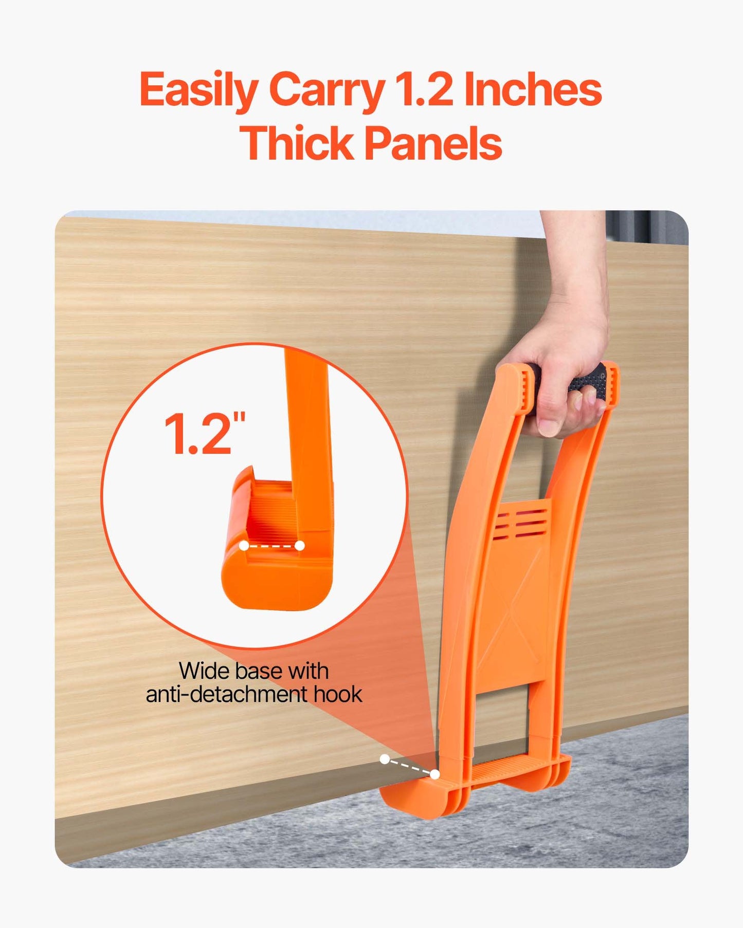 Drywall Carrier, 2 Pack Plywood Carriers Handles, ABS Plastic Panel Carrier Tool with 176 lbs Load Bearing, Lift and Carry Panel Mover for Plywood, Drywall, Particleboard, Tempered Glass
