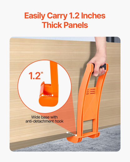 Drywall Carrier, 2 Pack Plywood Carriers Handles, ABS Plastic Panel Carrier Tool with 176 lbs Load Bearing, Lift and Carry Panel Mover for Plywood, Drywall, Particleboard, Tempered Glass
