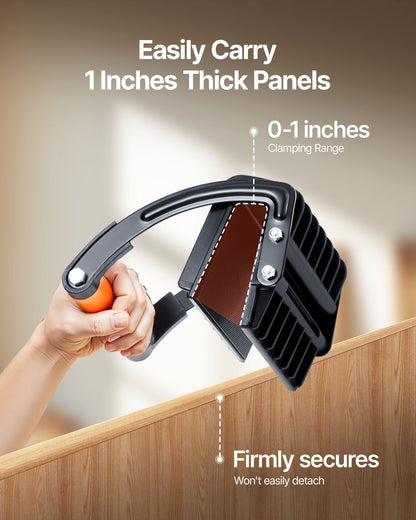 Plywood Carrier, 200 lbs Single Clamp Capacity, 2 Pack Adjustable Drywall Carrying Tool for 0-1 Inches Thickness Boards, Plywood Carrier with Non-Slip Grips for Plastic Boards, Plywood, Drywall