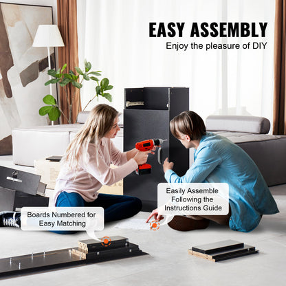 Salon-Aufbewahrungsschrank, wandmontierte Friseursalon-Station für Friseure, Friseurstations-Set, mit 3 Fächern, einem Spiegel, einem Doppeltürschrank und einer Schublade, Schwarz