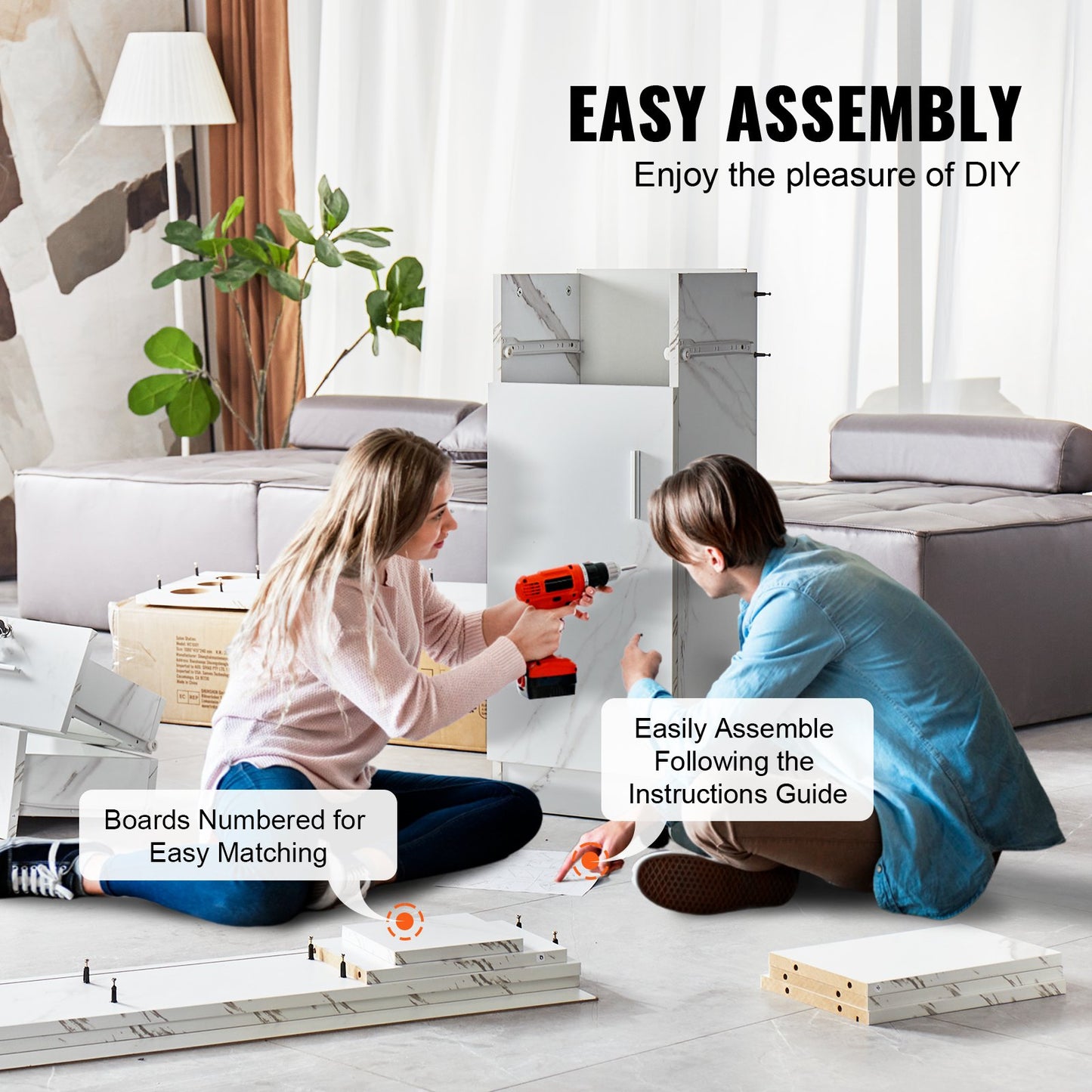 Salong Station, Väggmonterad Barber Salon Station för frisör, Beauty Spa Möbelset, 1 förvaringsskåp, 3 Cubbies och 2 lådor (en låsbar), Vit