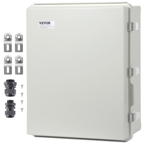 Outdoor Electrical Junction Box, 13.78 x 9.84 x 5.90 in, ABS Plastic Electrical Enclosure Box with Hinged Cover Stainless Steel Latch, IP67 Dustproof Waterproof for Outdoor Electrical Projects
