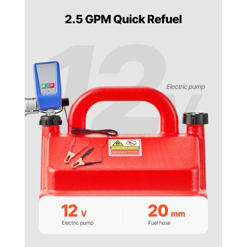 Fuel Caddy 16 Gallon Portable Fuel Tank with 12V DC Electric Transfer Pump | EU