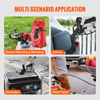 16 Gallon Fuel Caddy, 7,8 L/min, bärbar gastankbehållare med handpump gummihjul, bränsleöverföringslagringstank för bensin Dieselmaskin Oljeklippare Traktorbåt Motorcykel